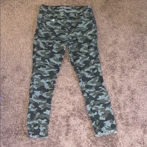 High waisted camo jeans